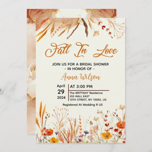 Rückgang der Liebe Rustikales Brautparty Einladung (Vorne/Hinten)