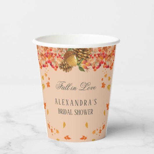 Rückgang der Liebe Rustikales Brautparty Herbst Pappbecher (Vorderseite)