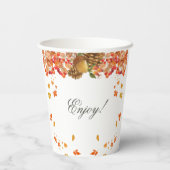 Rückgang der Liebe Rustikales Brautparty Herbst Pappbecher (Rückseite)