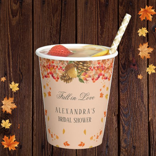 Rückgang der Liebe Rustikales Brautparty Herbst Pappbecher