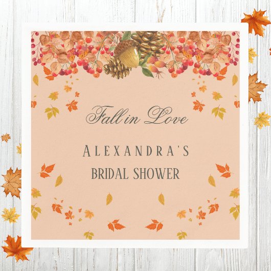 Rückgang der Liebe Rustikales Brautparty Herbst Serviette