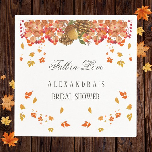 Rückgang der Liebe Rustikales Brautparty Herbst Serviette