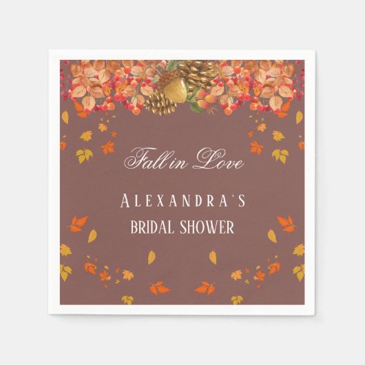 Rückgang der Liebe Rustikales Brautparty Herbst Serviette (Vorderseite)