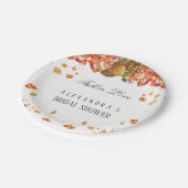 Rückgang der Liebe Rustikales Chic Herbst Brautpar Pappteller (Schrägansicht)