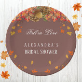 Rückgang der Liebe Rustikales Chic Herbst Brautpar Pappteller