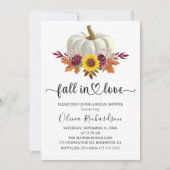 Rückgang der Liebe Rustikales, florales Pumpkin-Br Einladung (Vorderseite)