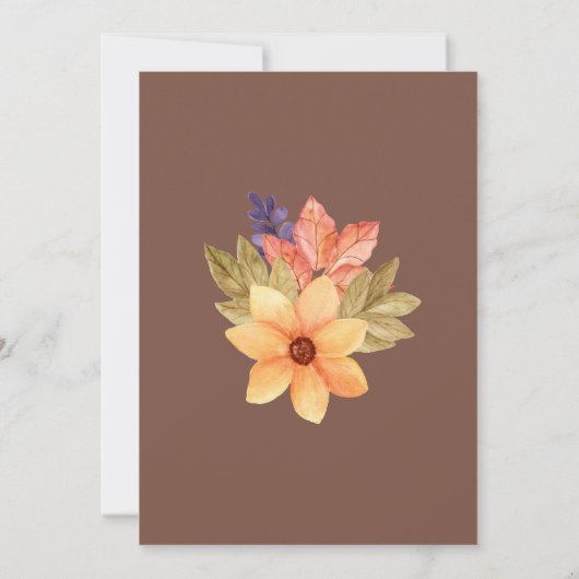 Rückgang der Liebe Rustikales Mocha Herbst Brautpa Einladung (Rückseite)