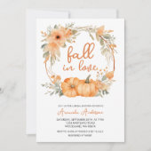 Rückgang der Liebe Rustikales Orange Pumpkin-Braut Einladung (Vorderseite)
