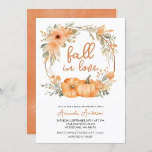 Rückgang der Liebe Rustikales Orange Pumpkin-Braut Einladung