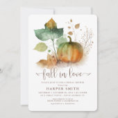 Rückgang der Liebe Rustikales Pumpkin-Brautparty Einladung (Vorderseite)