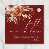 Rückgang der Liebe Rusty Burgund Blumenkohl Brautp Geschenkanhänger (Rückseite)