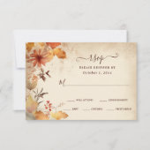 Rückgang der Liebe Schöne Blume Herbst Hochzeit im RSVP Karte (Vorderseite)