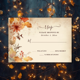 Rückgang der Liebe Schöne Blume Herbst Hochzeit im RSVP Karte
