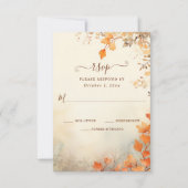 Rückgang der Liebe Schöne Herbst Blätter Hochzeit RSVP Karte (Vorderseite)