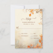 Rückgang der Liebe Schöne Herbst Blätter Hochzeit RSVP Karte (Vorderseite)