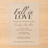 Rückgang der Liebe | Schwarz-Weiß-Brautparty Acryleinladungen (Vorderseite)