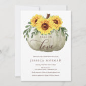 Rückgang der Liebe Sonnenblumen Braun Dusche Einla Einladung (Vorderseite)