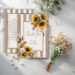 Rückgang der Liebe Sonnenblumen Braunstreifen Brau Dankeskarte<br><div class="desc">Fall in der Liebe Sonnenblumen braune Streifen fallen Brautparty Dankeschön-Karten,  Retro-Brautparty Dankeschön-Karten,  fallen Brautparty Dankeschön-Karten,  erdgeschmücktes Brautparty Dankeschön-Karten,  Sonnenblumen-Brautparty,  Terracotta Brautparty danke Ihnen Karten</div>