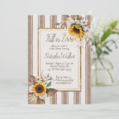 Rückgang der Liebe Sonnenblumen Braunstreifen Brau Einladung (Stehend Vorderseite)