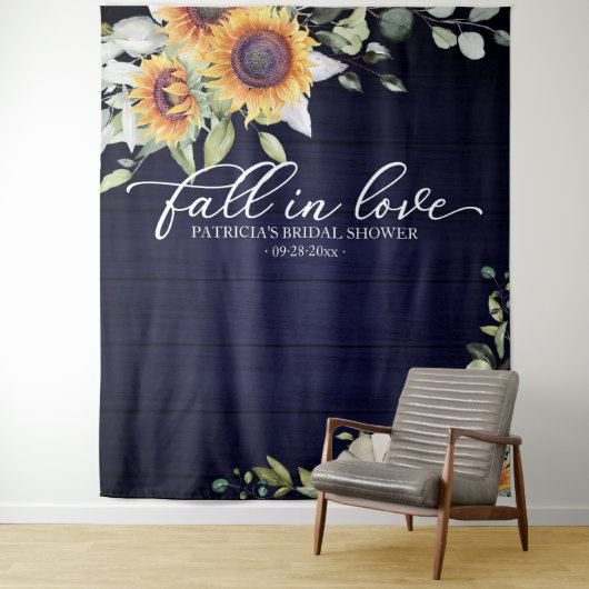 Rückgang der Liebe Sonnenblumen Brautparty Hinterg Wandteppich (Beispiel)