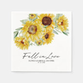Rückgang der Liebe Sonnenblumen Brautparty Serviette (Vorderseite)