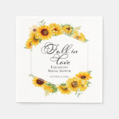 Rückgang der Liebe Sonnenblumen Herbst Brautparty Serviette (Vorderseite)