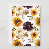 Rückgang der Liebe Sonnenblumen Red Pumpkin Brautp Einladung (Rückseite)