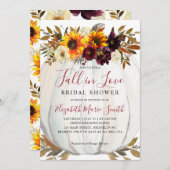 Rückgang der Liebe Sonnenblumen Red Pumpkin Brautp Einladung (Vorne/Hinten)