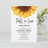 Rückgang der Liebe Sonnenblumendusche Einladung (Stehend Vorderseite)