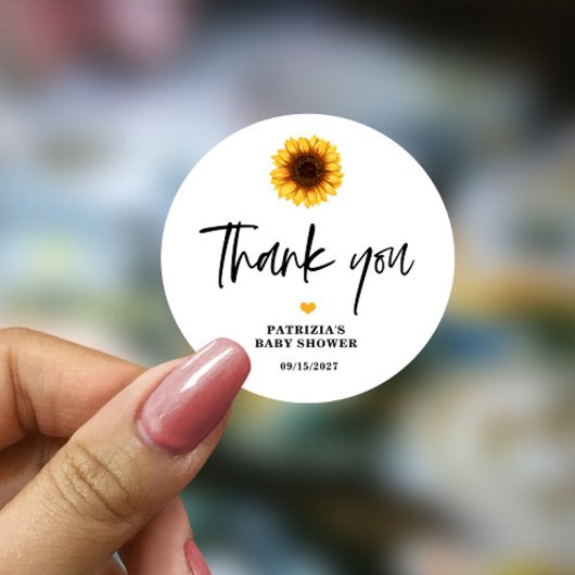 Rückgang der Liebe Sonnenblumendusche Runder Aufkleber