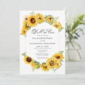 Rückgang der Liebe Sonnenblumenfallen-Engagement-P Einladung (Stehend Vorderseite)