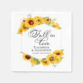 Rückgang der Liebe | Sonnenblumenhochzeit Foto Serviette (Vorderseite)