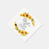 Rückgang der Liebe | Sonnenblumenhochzeit Foto Serviette (Ecke)