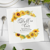 Rückgang der Liebe | Sonnenblumenhochzeit Foto Serviette