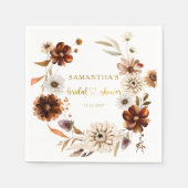 Rückgang der Liebe Terracotta Golden Foil Brautpar Serviette (Vorderseite)