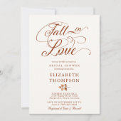 Rückgang der Liebe Terracotta Herbstleaf Brautpart Einladung (Vorderseite)