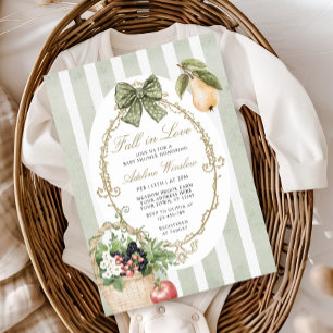 Rückgang der Liebe Vintag Whimsical Sage Baby Dusc Einladung