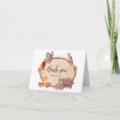 Rückgang der Liebe von Waldtieren, rustikale Kinde Dankeskarte (Vorderseite)