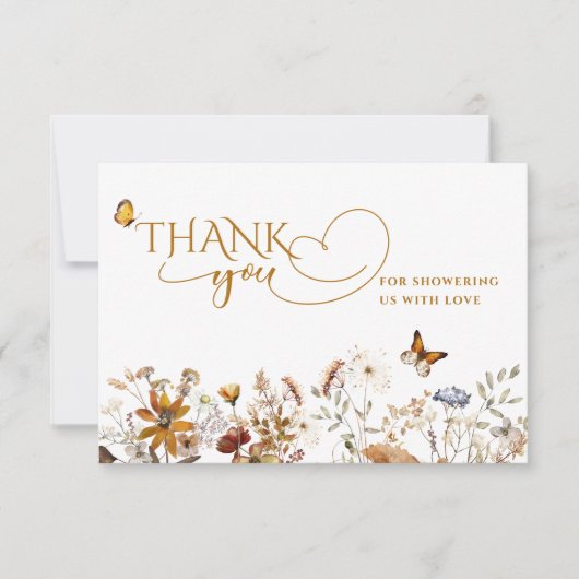Rückgang der Liebe Wasserfarbe Wildblume Kinderdus Dankeskarte (Vorderseite)