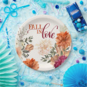 Rückgang der Liebe Wasserfarben Blumenfall Brautpa Pappteller (Party)