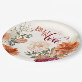 Rückgang der Liebe Wasserfarben Blumenfall Brautpa Pappteller (Schrägansicht)