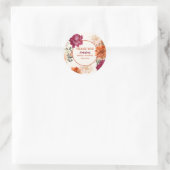 Rückgang der Liebe Wasserfarben Blumenfall Brautpa Runder Aufkleber (Tasche)