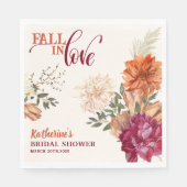 Rückgang der Liebe Wasserfarben Blumenfall Brautpa Serviette (Vorderseite)