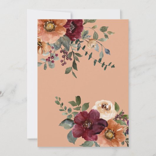 Rückgang der Liebe Wasserfarbenes Brautparty Einladung (Rückseite)