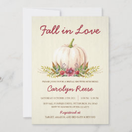 Rückgang der Liebe Weißer Pumpkin Herbst Brautpart Einladung