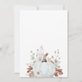 Rückgang der Liebe Weißes Pumpkin-Brautparty Einladung (Rückseite)