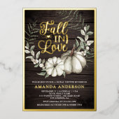 Rückgang der Liebe Weißes Pumpkin Brautparty Folieneinladung (Vorderseite)
