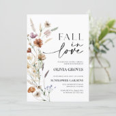 Rückgang der Liebe Wildblume Brautdusche Einladung (Stehend Vorderseite)