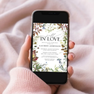 Rückgang der Liebe Wildblume Brautparty Einladung