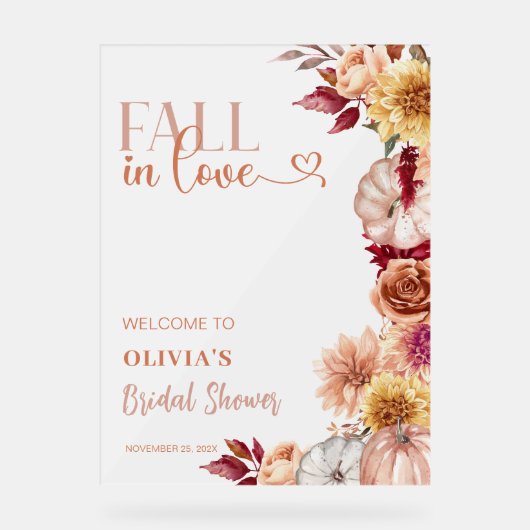 Rückgang der Liebe Willkommen Brautparty mattiert Acrylschild (Vorderseite)